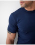 Стильна чоловіча футболка 1812 без малюнку темно синього кольору
