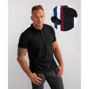 Класична чоловіча футболка - ПОЛО з комірцем чорного кольору
