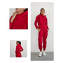 Спортивний жіночий костюм 2061/2062, утеплений флісом червоного кольору