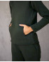 Спортивний жіночий костюм 2061/2062, утеплений флісом оливкового кольору