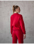 Жіночий спортивний костюм на флісі з  із класичного світшоту та трендових джогерів  2051/2024 червоний