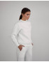 Жіночий спортивний костюм на флісі з  із класичного світшоту та трендових джогерів  2051/2024 білий