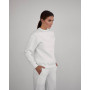 Жіночий спортивний костюм на флісі з  із класичного світшоту та трендових джогерів  2051/2024 білий