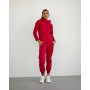 Спортивний жіночий костюм 2061/2062, утеплений флісом червоного кольору